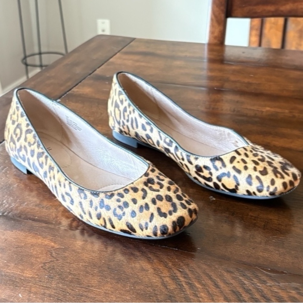 J. Jill Leopard Print Calf Hair Ballet Flats Tan & Black Slip-On Shoes - Picture 9 of 9